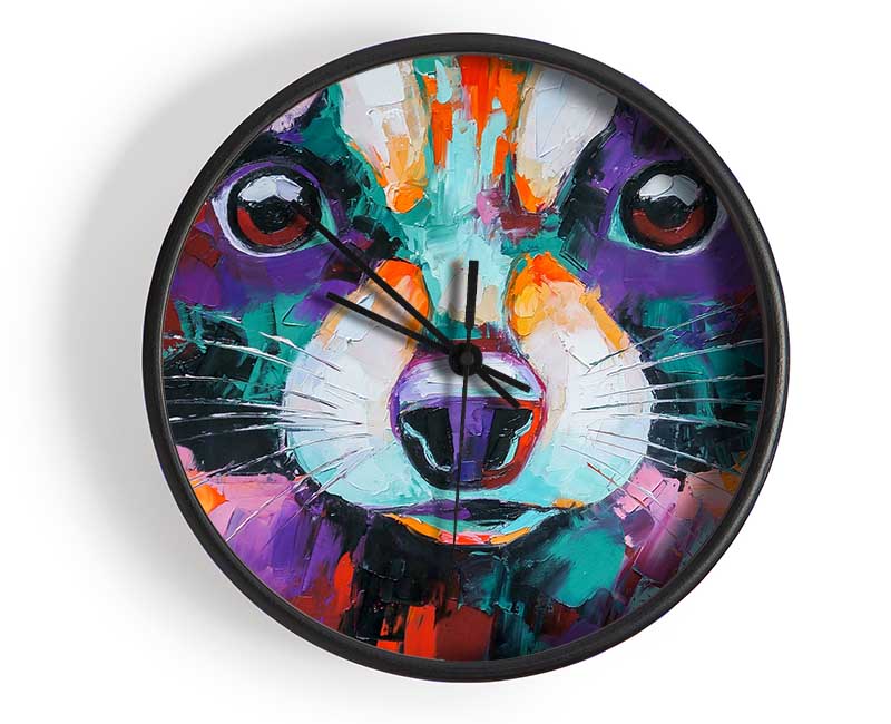 Racoon Vivid Face Clock - Wallart-Direct UK