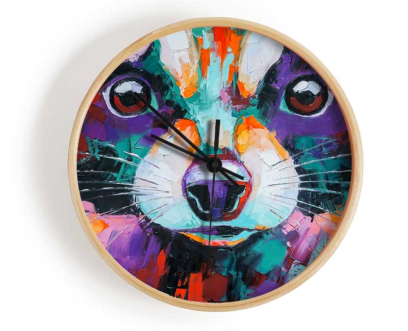 Racoon Vivid Face Clock - Wallart-Direct UK