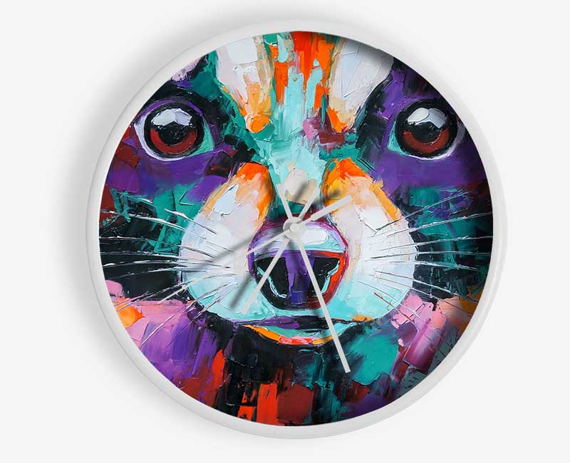 Racoon Vivid Face Clock - Wallart-Direct UK