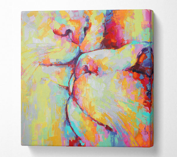 A Square Canvas Print Showing Kitten Kiss Square Wall Art