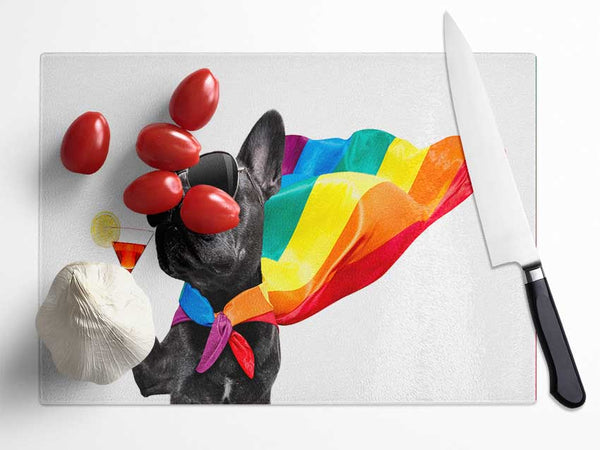 French Bulldog Pride Glass Chopping Board