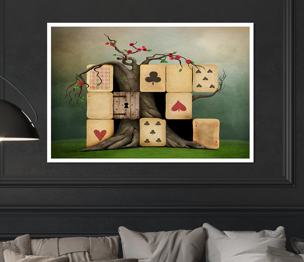 Alice In Wonderland Dice Tree Print Poster Wall Art