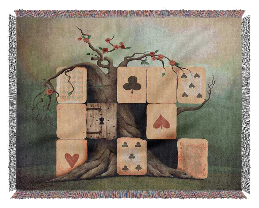 Alice In Wonderland Dice Tree Woven Blanket