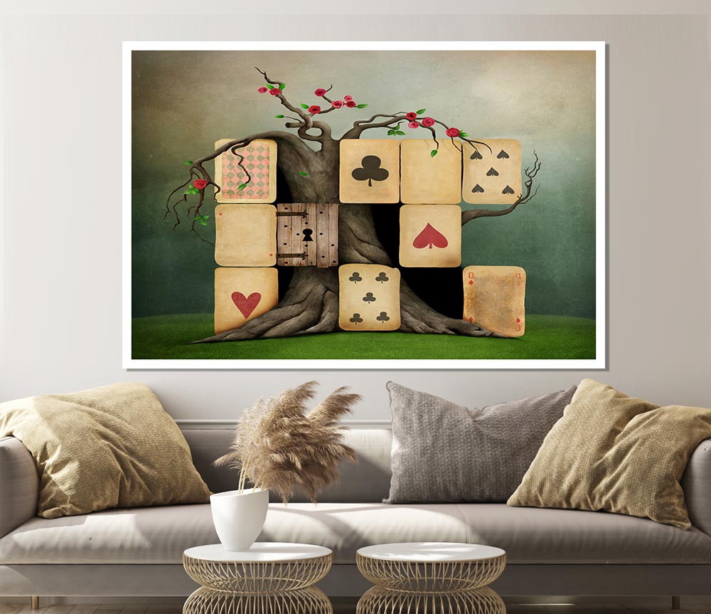 Alice In Wonderland Dice Tree Print Poster Wall Art