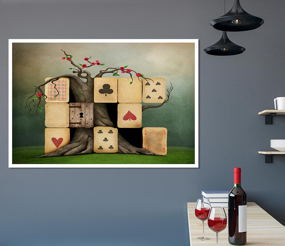 Alice In Wonderland Dice Tree Print Poster Wall Art