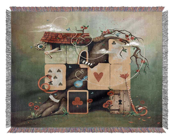 The Dice House Alice In Wonderland Woven Blanket