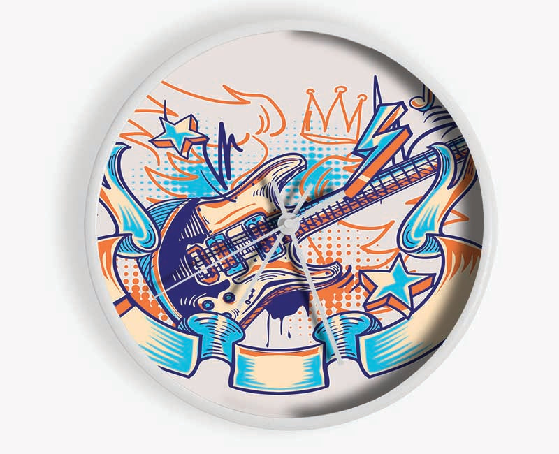 Shredding Guitar Zeros And Ones Clock - Wallart-Direct UK