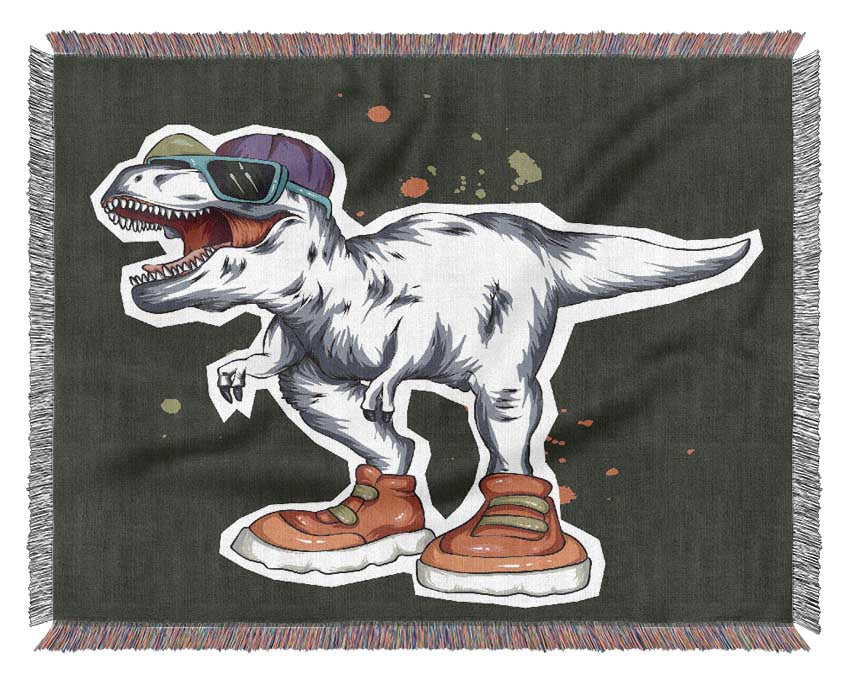 Cut Out T-Rex Woven Blanket