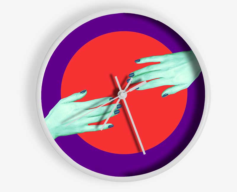 Touching The Red Circle Clock - Wallart-Direct UK