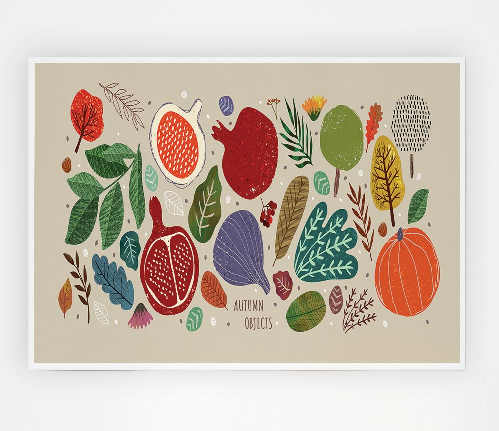 The Autumn Vegetables Print Poster Wall Art