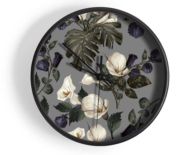 Trumpet Flower Glory Clock - Wallart-Direct UK