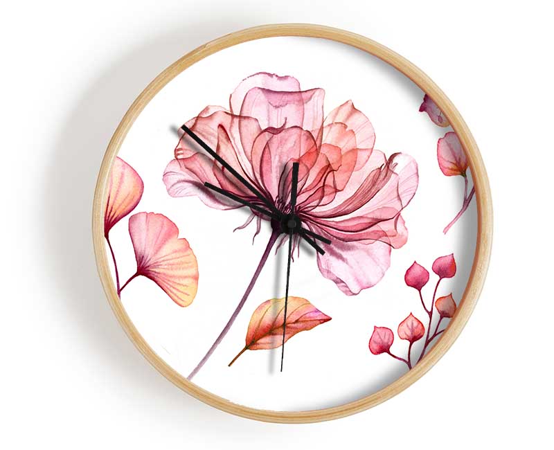 Pink Flower Madness Clock - Wallart-Direct UK