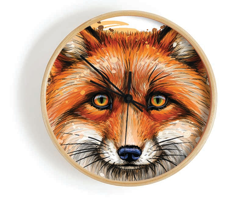 The Ginger Fox Clock - Wallart-Direct UK