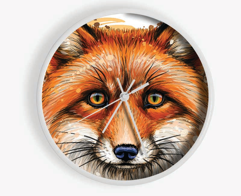 The Ginger Fox Clock - Wallart-Direct UK