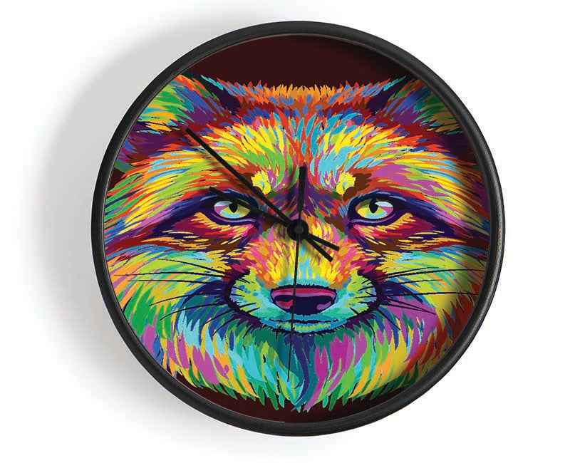 The Colourful Fox Clock - Wallart-Direct UK