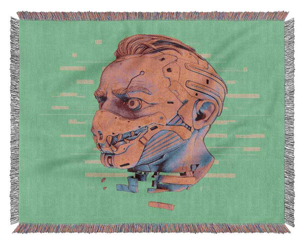 Face Mask Fighter Woven Blanket