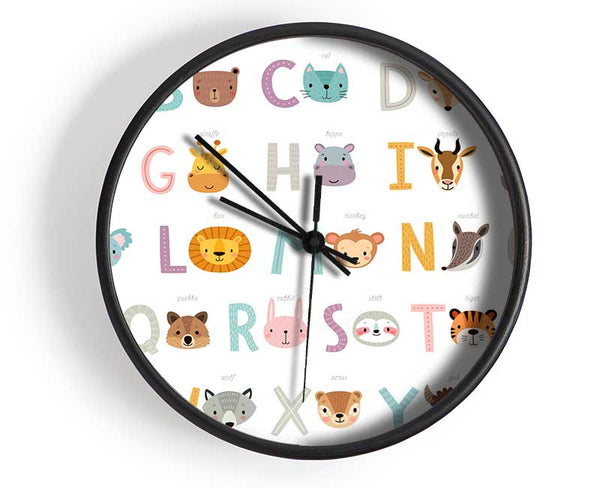 The Animal Alphabet Clock - Wallart-Direct UK