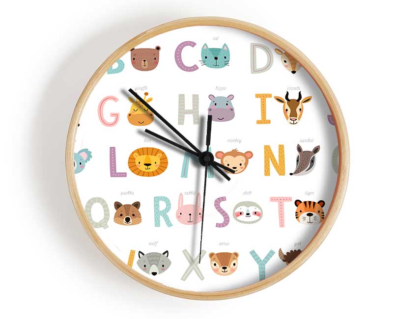 The Animal Alphabet Clock - Wallart-Direct UK