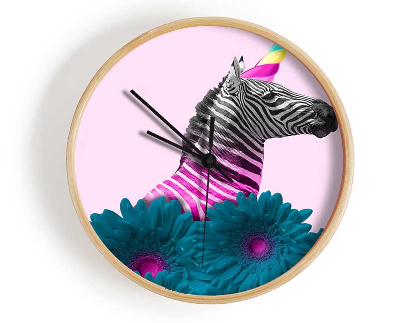 The Horned Zebra Clock - Wallart-Direct UK