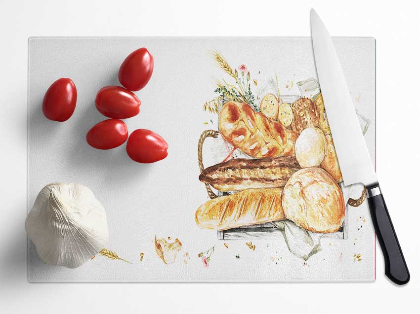 Breadcrumbs Glass Chopping Board