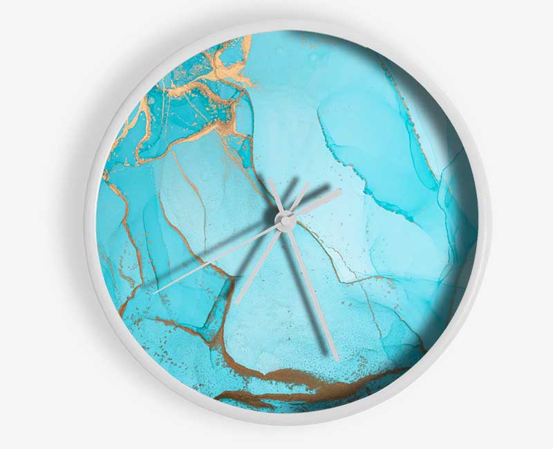 Aqua Fusion Glitter Clock - Wallart-Direct UK