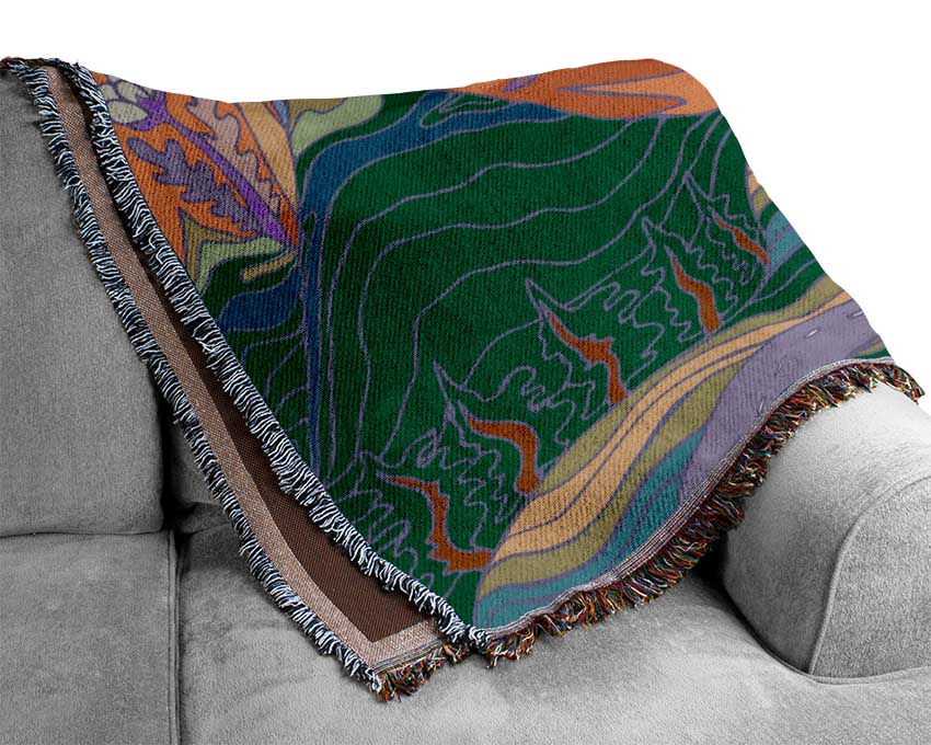 Psychedelic Landscape Woven Blanket