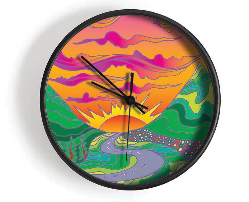 Psychedelic Landscape Clock - Wallart-Direct UK