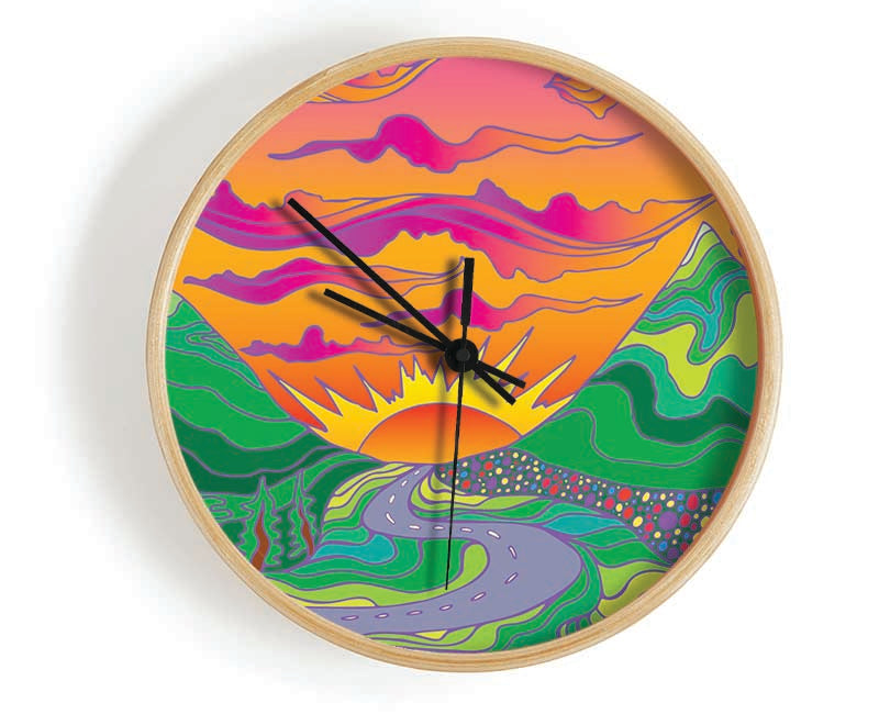 Psychedelic Landscape Clock - Wallart-Direct UK