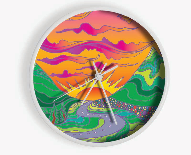 Psychedelic Landscape Clock - Wallart-Direct UK