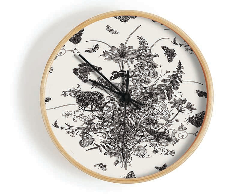 Lovely Sepia Pattern Clock - Wallart-Direct UK