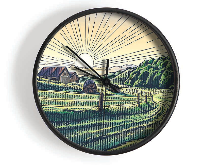 Stunning Line Sun Clock - Wallart-Direct UK