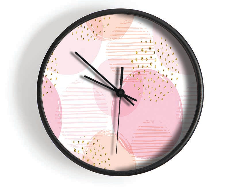 Peach Circles And Dots Clock - Wallart-Direct UK