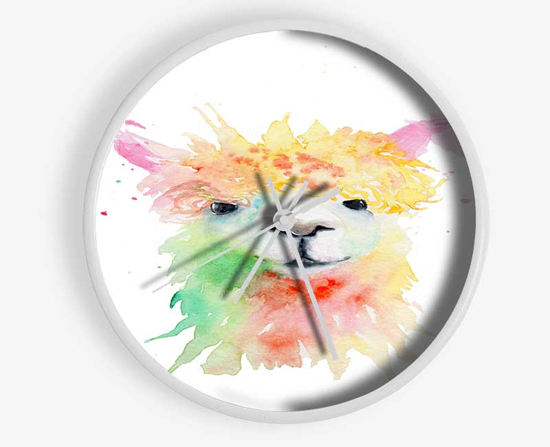 Splatter Colour Alpaca Clock - Wallart-Direct UK