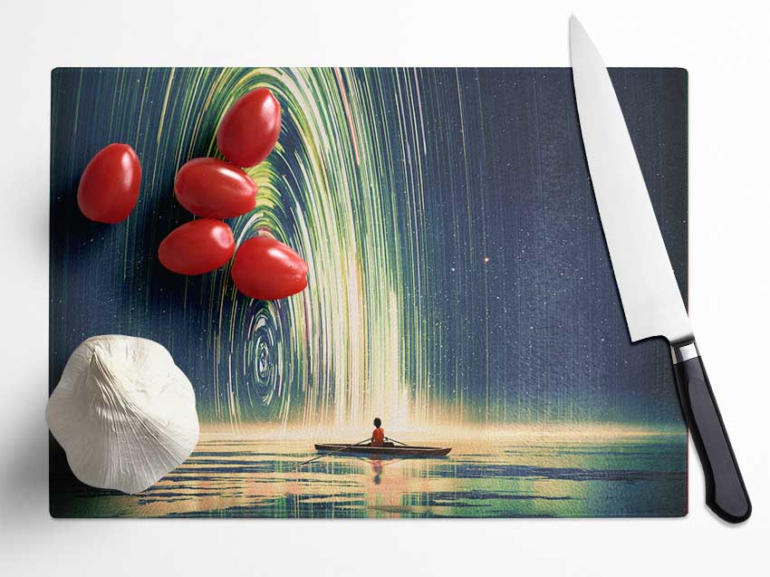 Water Jets Entry Glass Chopping Board