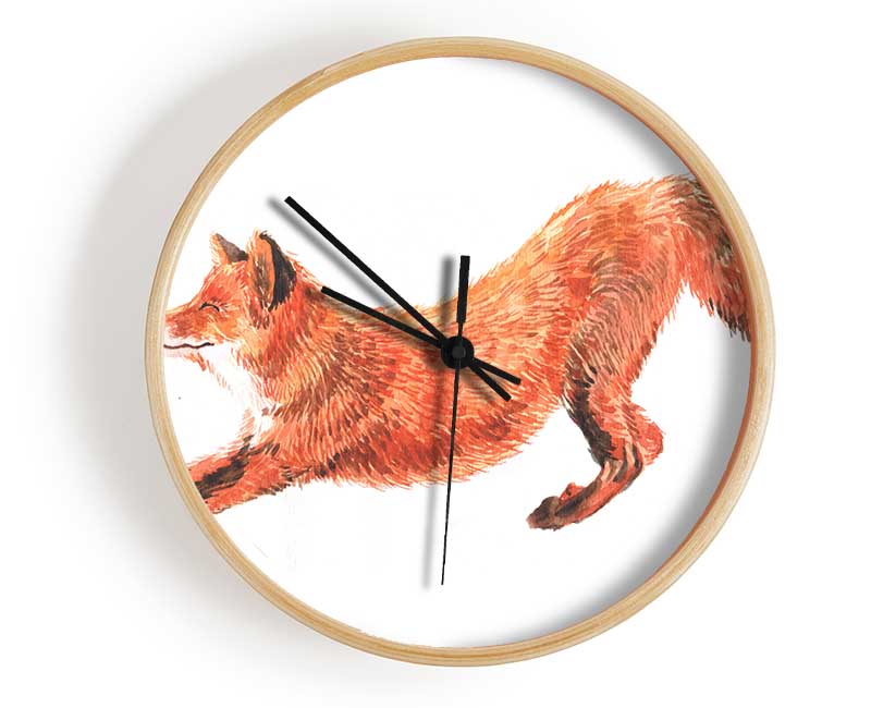 The Fox Crouching Clock - Wallart-Direct UK