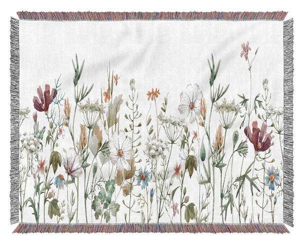 Summer Time Flowers 2 Woven Blanket