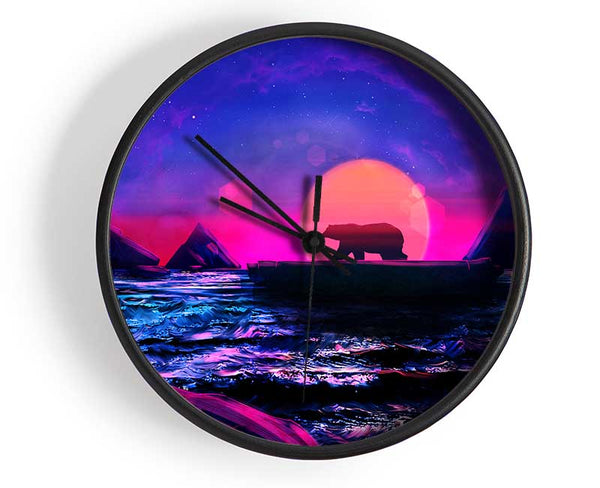 Polar Bear Dawn Clock - Wallart-Direct UK