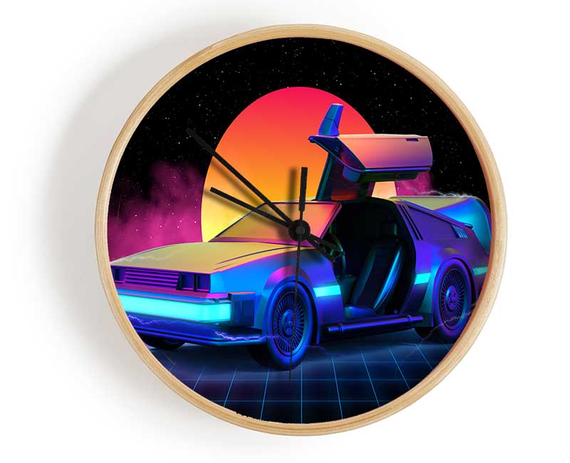 Delorean Smoke Sunrise Clock - Wallart-Direct UK