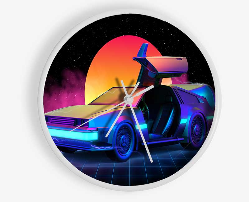 Delorean Smoke Sunrise Clock - Wallart-Direct UK