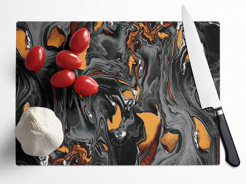 Molten Lava Pattern Glass Chopping Board