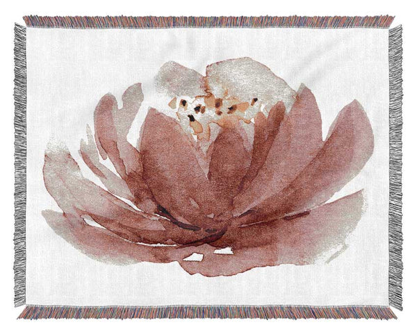 The Pink Flower Opening Woven Blanket