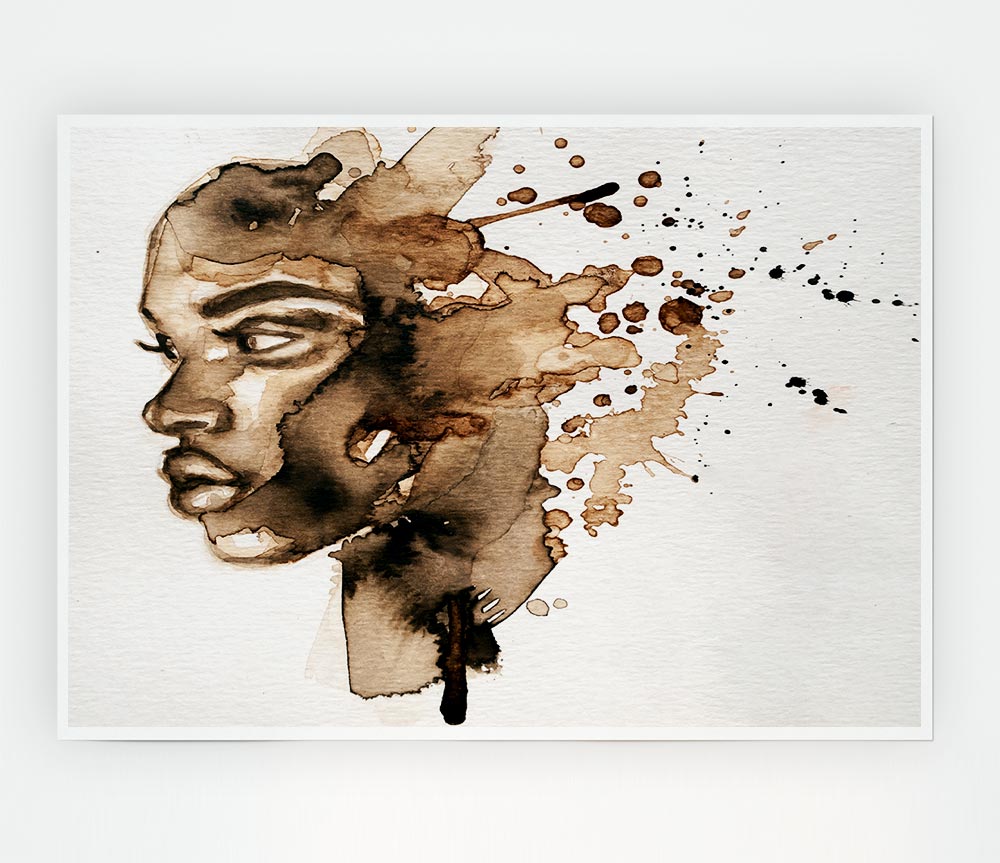 The Splatter Of Ink Portrait Print Poster Wall Art