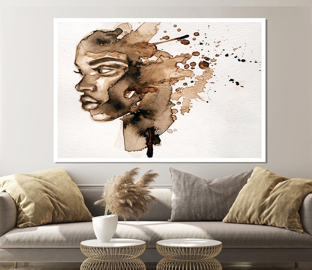 The Splatter Of Ink Portrait Print Poster Wall Art