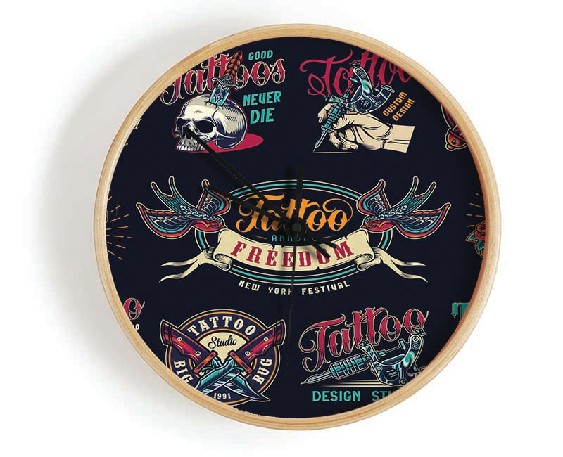 Tattoo Flash Art Studio Clock - Wallart-Direct UK