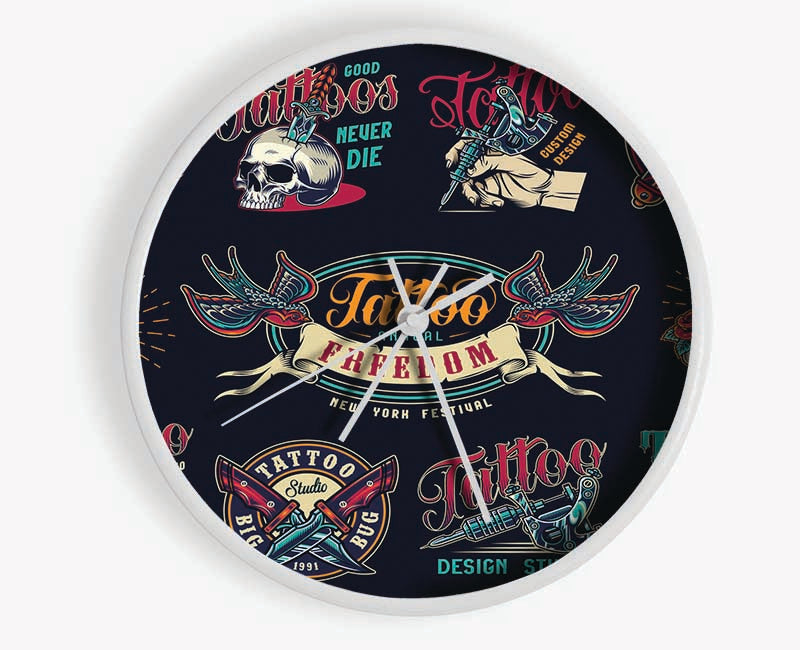 Tattoo Flash Art Studio Clock - Wallart-Direct UK