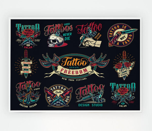 Tattoo Flash Art Studio Print Poster Wall Art