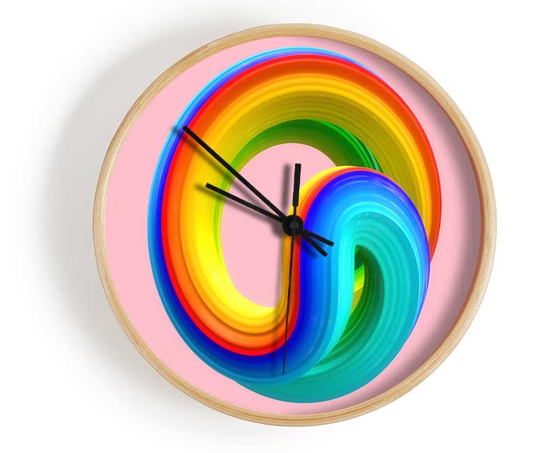 The Rainbow Swirl Paste Clock - Wallart-Direct UK