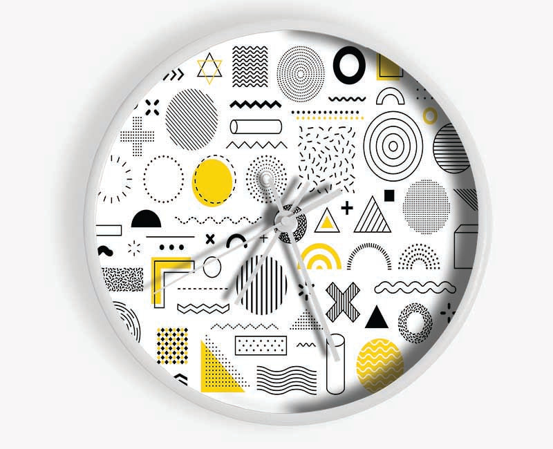 Mixture Of Shapes And Colours Clock - Wallart-Direct UK