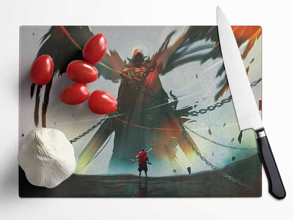 Battling Evil Glass Chopping Board