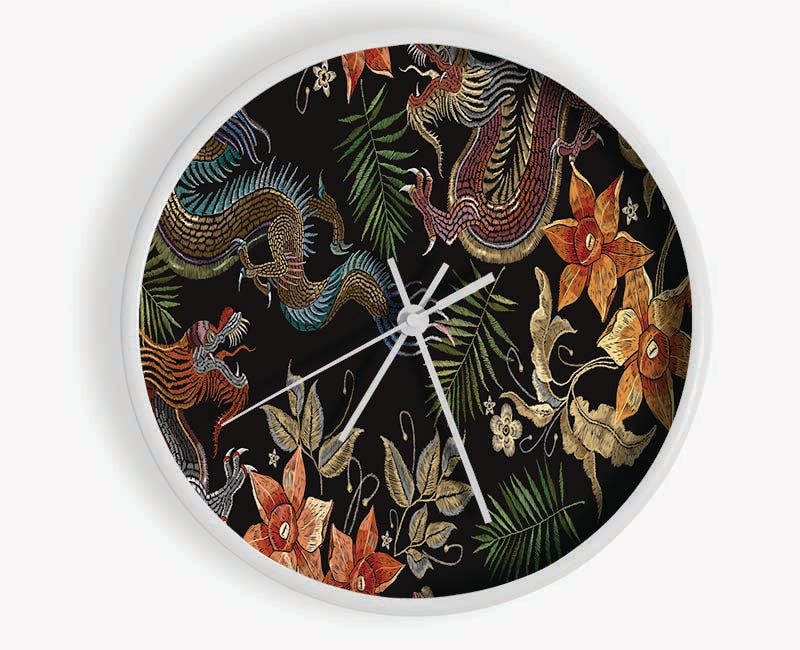 The Chinese Dragon Pattern Clock - Wallart-Direct UK